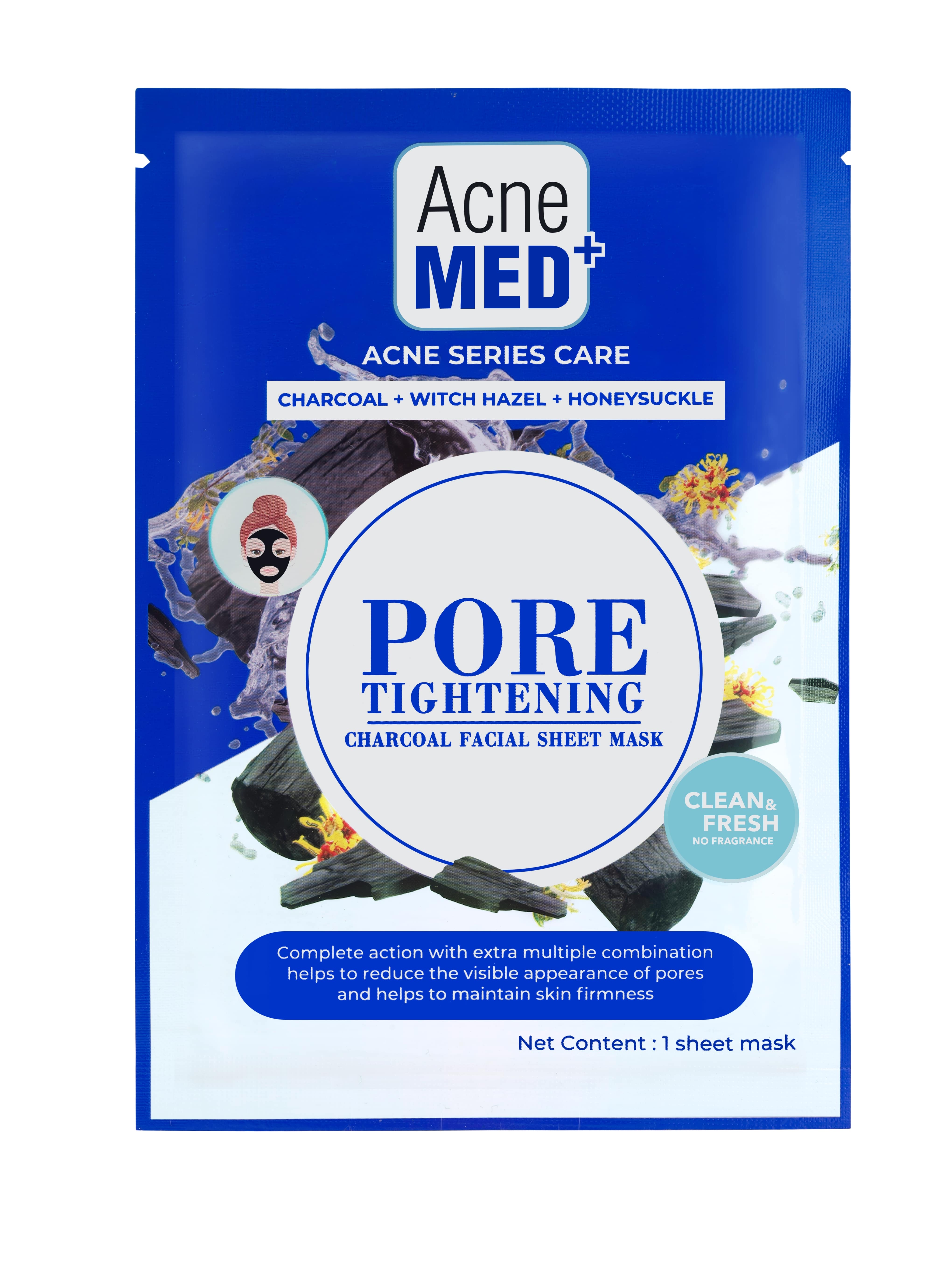 Acnemed Pore Tightening Charcoal Facial Sheet Mask